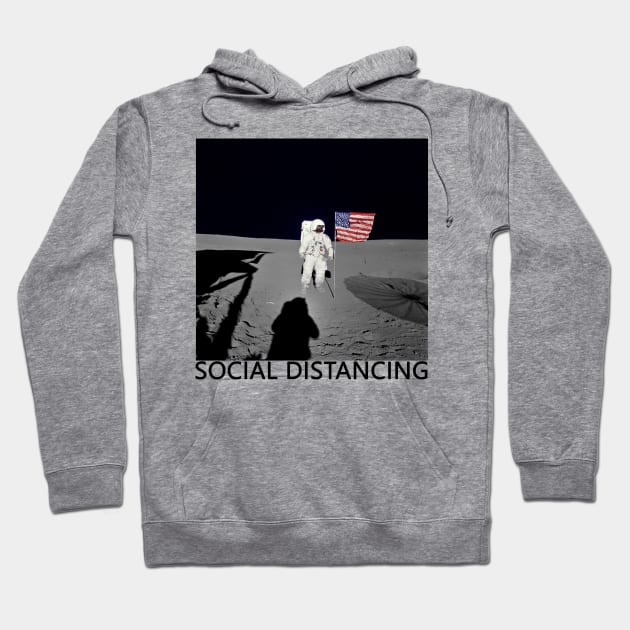 Social Distancing Black Hoodie by Melodezii